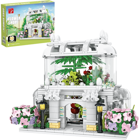 LED Flower House Building Kit, Greenhouse Botanical Model for Hobbyists & Home Decor