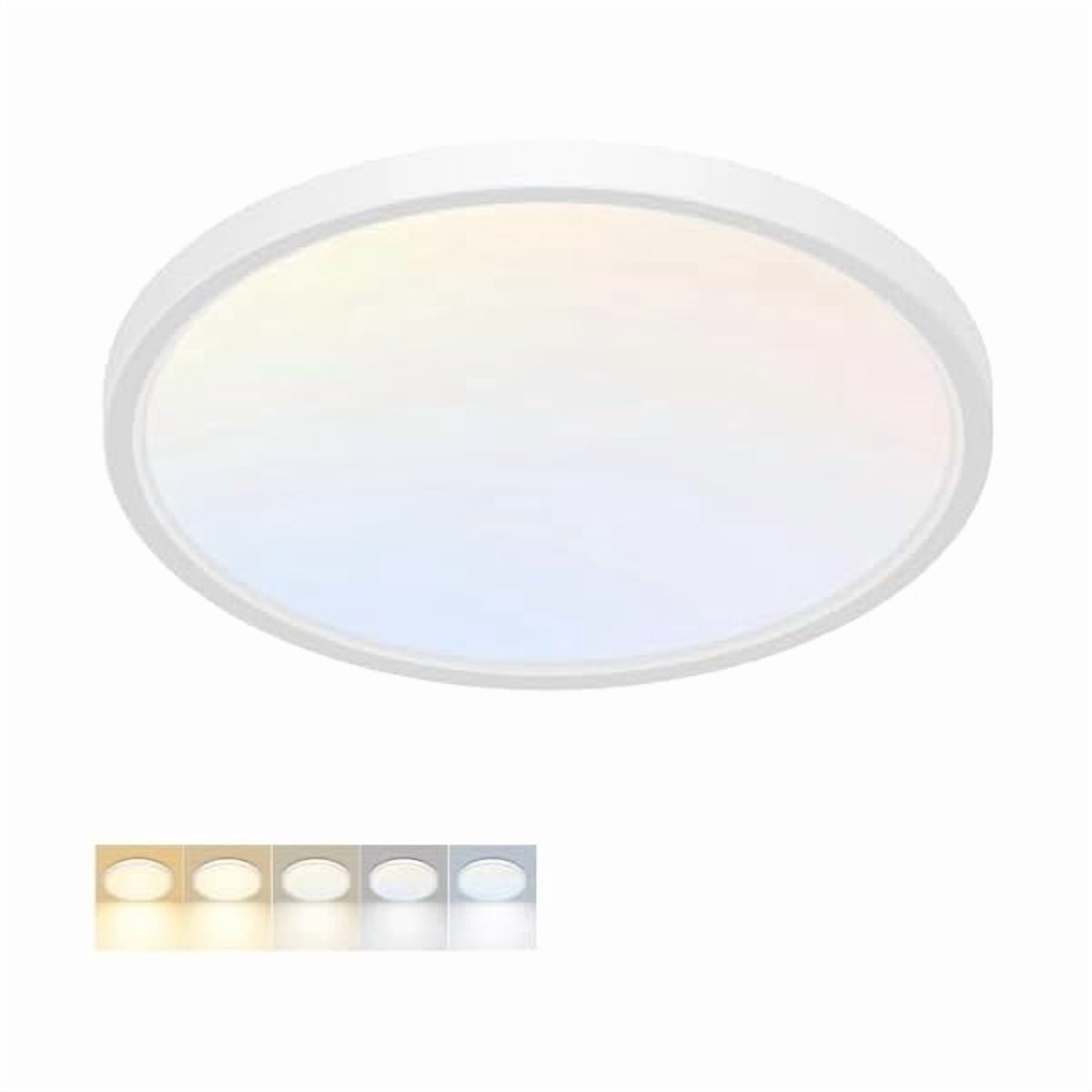 LED Flush Mount Ceiling Light, 15 Inch 30W 5CCT (3000K-6500K), 3800LM White Round Light for Kitchen Porch Hallway Bedroom Bathroom Closet – 1 Pack