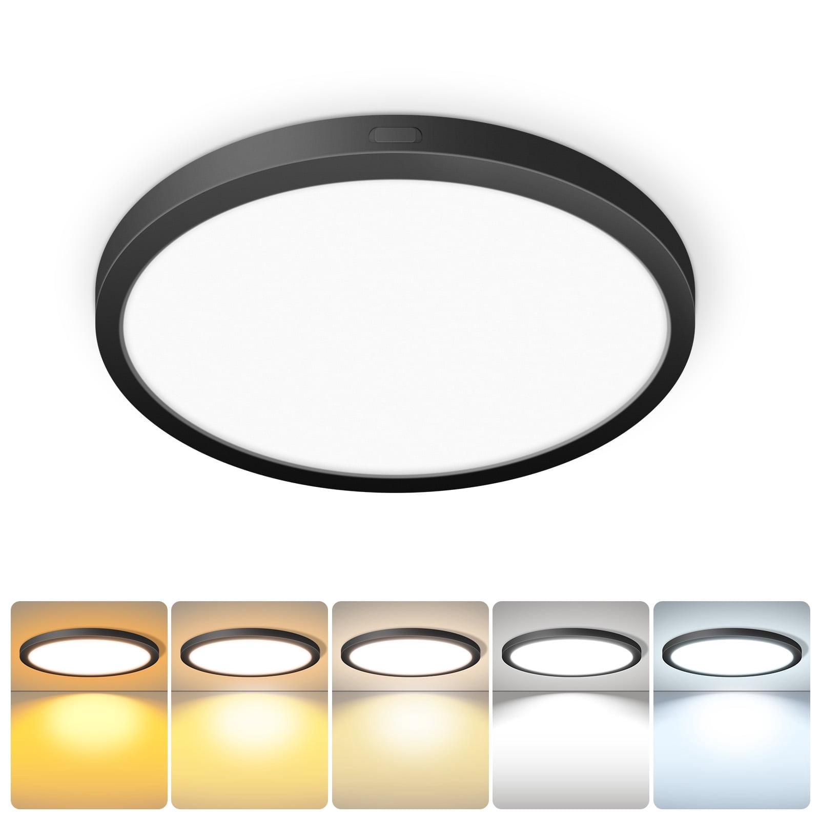 MW Lighting 7 Inch Flush Mount LED Ceiling Light Fixture,14W 120V, 5CCT 2700/3000/3500/4000/5000K,Slim LED Ceiling Lights for Bedroom, Kitchen, Hallway, Laundry,Triac Dimmable
