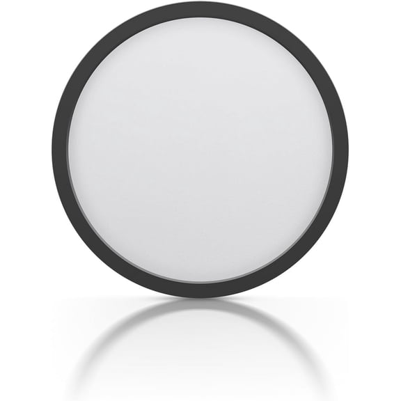 LED Flush Mount Ceiling Light Fixture, 9inch Dimmable Round Ceiling Light, 24W 1800Lm, 5CCT Selectable Low Profile Slim Flat Panel Lights, ETL & FCC, Black