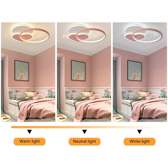 LED Flush Mount Ceiling Light Fixture with Remote Control, 3000K-6500K 3-Color Dimming Round Chandelier Modern Lighting 40W Dimmable Lamp, 19.68" Close to Ceiling Dining Room Bedroom Kitchen Lights