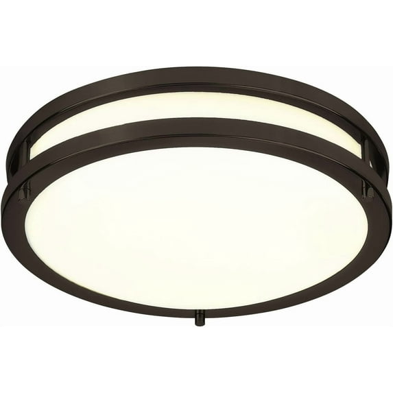 LED Flush Mount Light Fixture, Ceiling Light, Kitchen Light Fixture, Bathroom Light Fixture,Oil Rubbed Bronze, 3000K Warm White, 15 Watt-1050 Lumens, 12-Inch