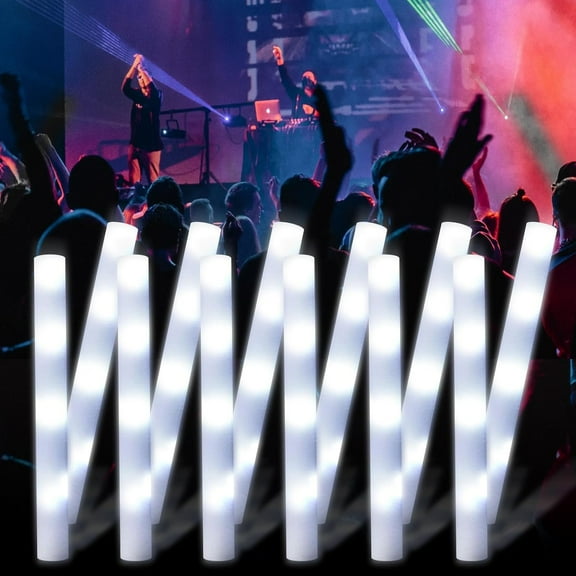 102PCS LED Foam Glow Sticks, 18.9'' Bulk Glow Sticks, LED Light Sticks, Light-Up Sticks for Concerts, Weddings, Raves, Carnivals, Halloween, Birthdays