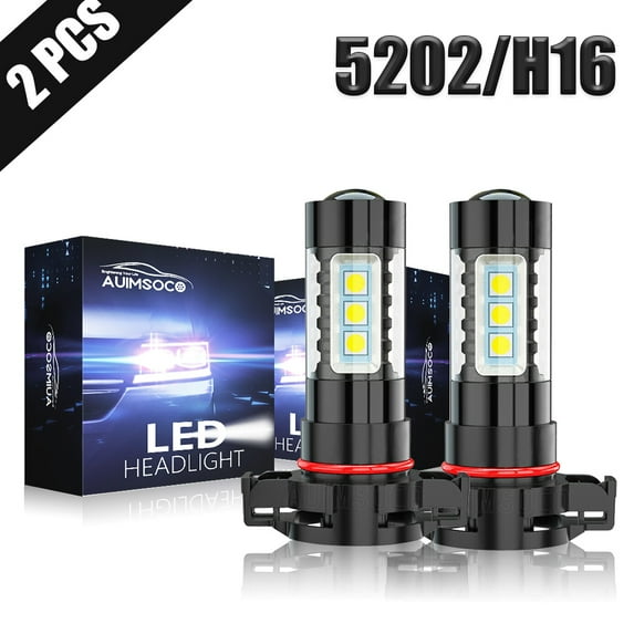 LED Fog Light Bulbs 5202 for Chevy Silverado 1500 2007-2015 Super White 2x 50000 Hours Lifespan Plug-N-Play