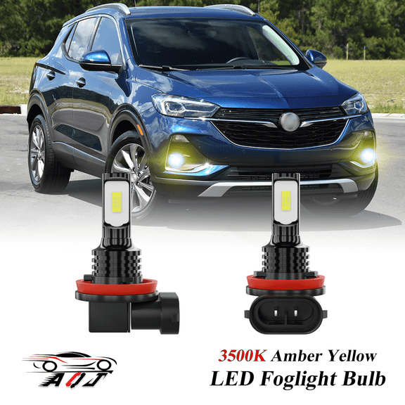 LED Fog Light Bulbs for Buick Encore 2013-2020, 1800lm 3500K Warm White Foglight Bulbs, 1:1 Size No Adapter Needed Plug-n-Play, Canbus Ready, Pack of 2