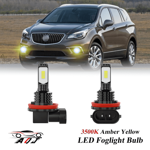 LED Fog Light Bulbs for Buick Envision 2016-2020, 1800lm 3500K Warm White Foglight Bulbs, 1:1 Size No Adapter Needed Plug-n-Play, Canbus Ready, Pack of 2