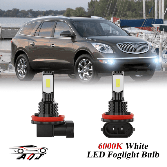 LED Fog Light Bulbs for Buick Rainier 2004 2005 2006 2007, 1800lm 6000K White Foglight Bulbs, 1:1 Size No Adapter Needed Plug-n-Play, Canbus Ready, Pack of 2
