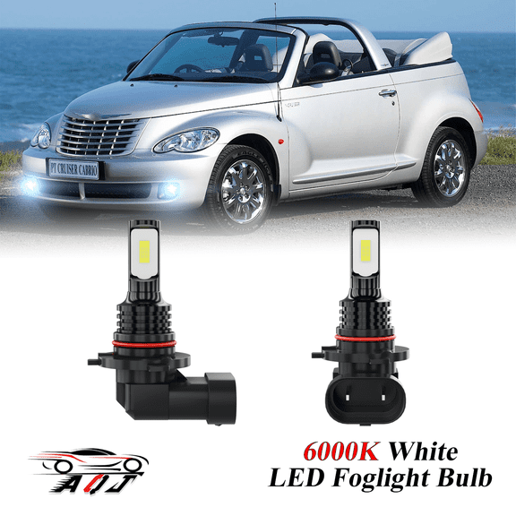LED Fog Light Bulbs for Chrysler Pt Cruiser 2001-2010, 1800lm 6000K White Foglight Bulbs, 1:1 Size No Adapter Needed Plug-n-Play, Canbus Ready, Pack of 2