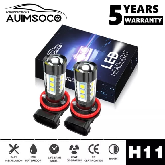 LED Fog Light Bulbs H8 H16 H11 Fog Light Bulb White 6500K High Power DRL Lamps