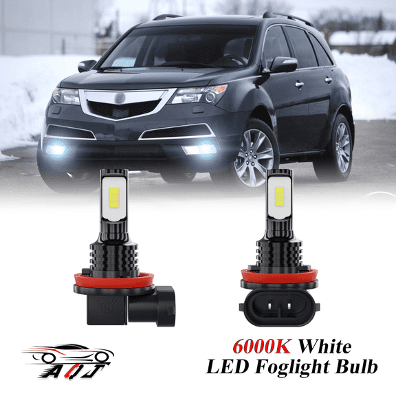 LED Fog Light Bulbs for Acura MDX 2007-2013, 1800lm 6000K White Foglight Bulbs, 1:1 Size No Adapter Needed Plug-n-Play, Canbus Ready, Pack of 2