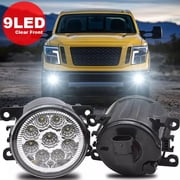 CHUSYYRAY Pair LED Fog Light Lamp for Nissan Titan 2016-2019 Replacement Super Bright White