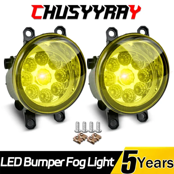 LED Fog Lights Pair for 2007-2011 Toyota Camry Yellow Driving Lamps 12V 55W H11 Bulbs Included