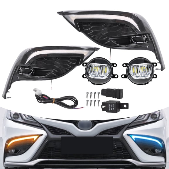 LED Foglight w/ DRL Trun Signal For Toyota Camry SE XSE 2021 2022 2023 2024 For Toyota Camry SE XSE 2021-2024 LED Daytime Running Light DRL Fog light Kits