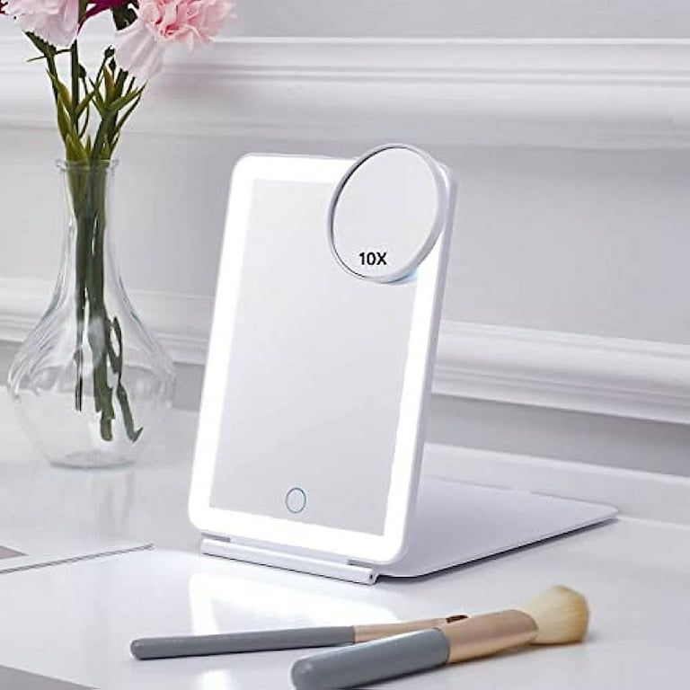 LED Foldable Travel Makeup Mirror 5x7 inches 3 Colors Light
