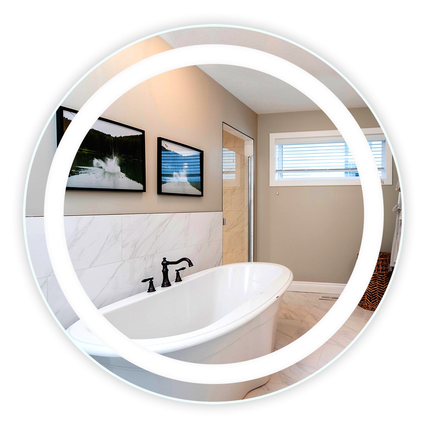 Free Shipping! LED Front-Lighted Bathroom Vanity Mirror: 48" Wide x 48 ...