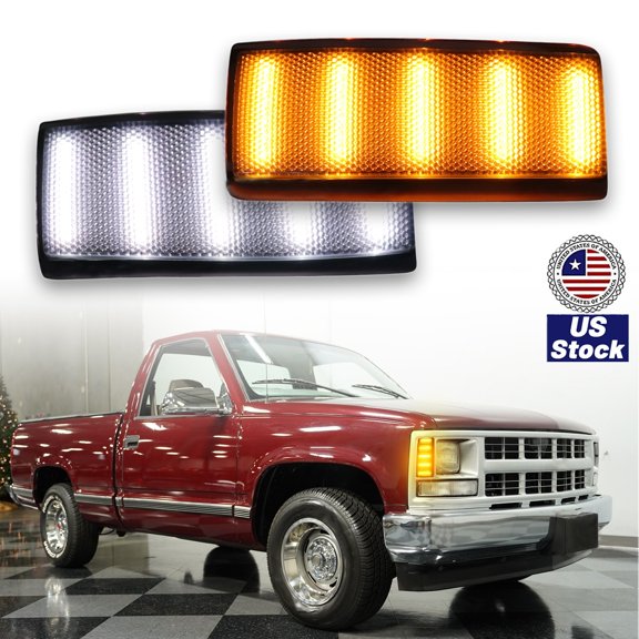 LED Front Side Marker Light Turn Signal DRL For Chevy GMC C/K1500 2500 1988-2002
