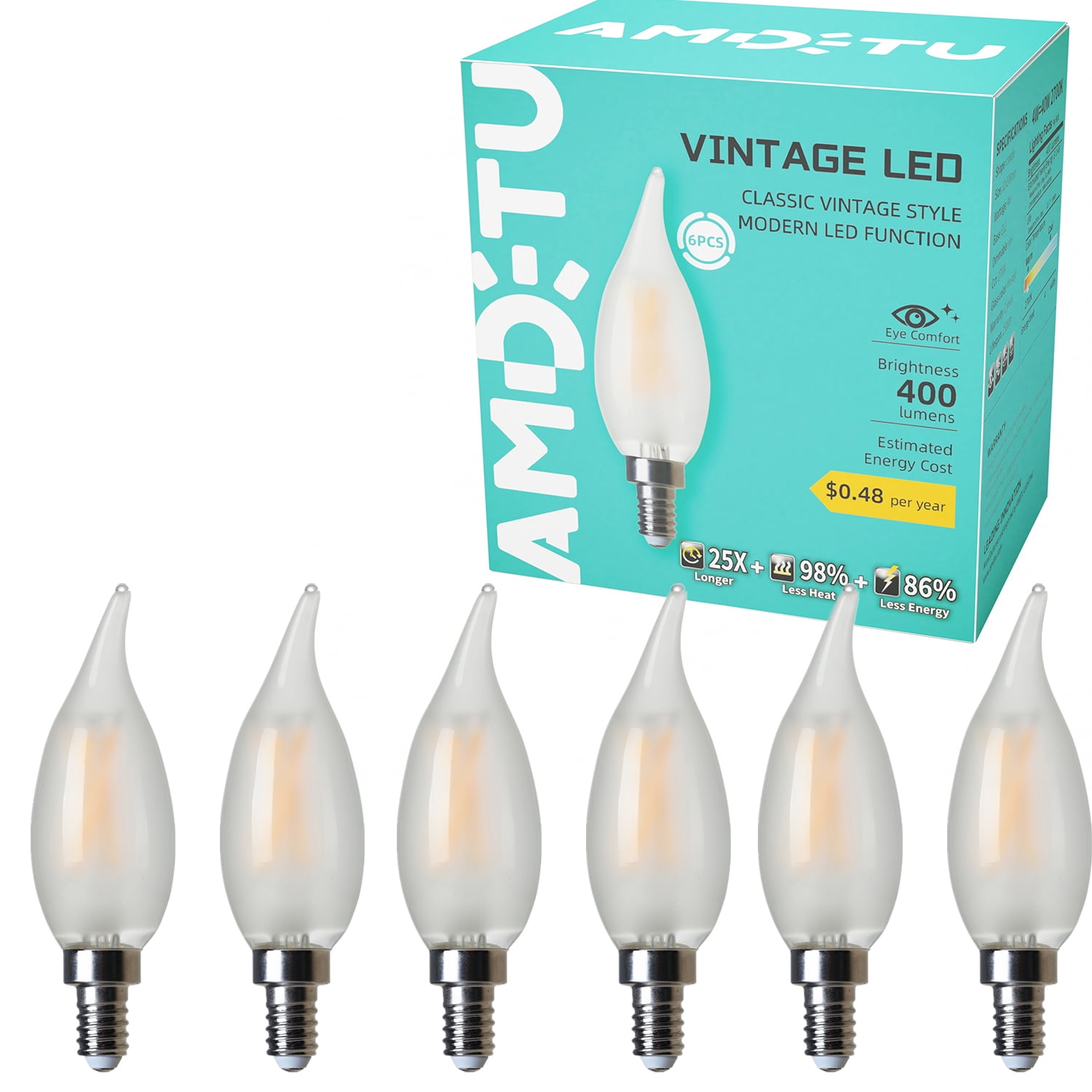E14 frosted candelabra led light bulb