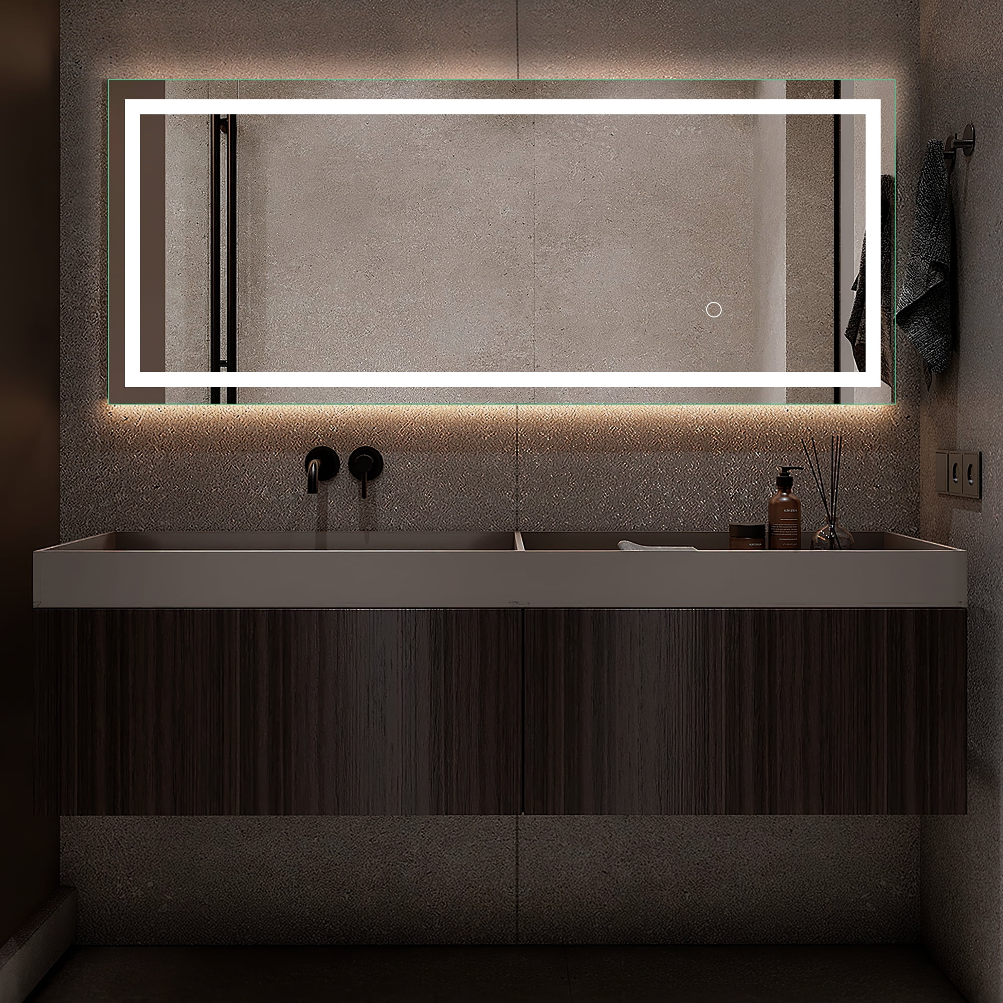 LED Full-Length Mirror Standing Mirror 63"x16",White