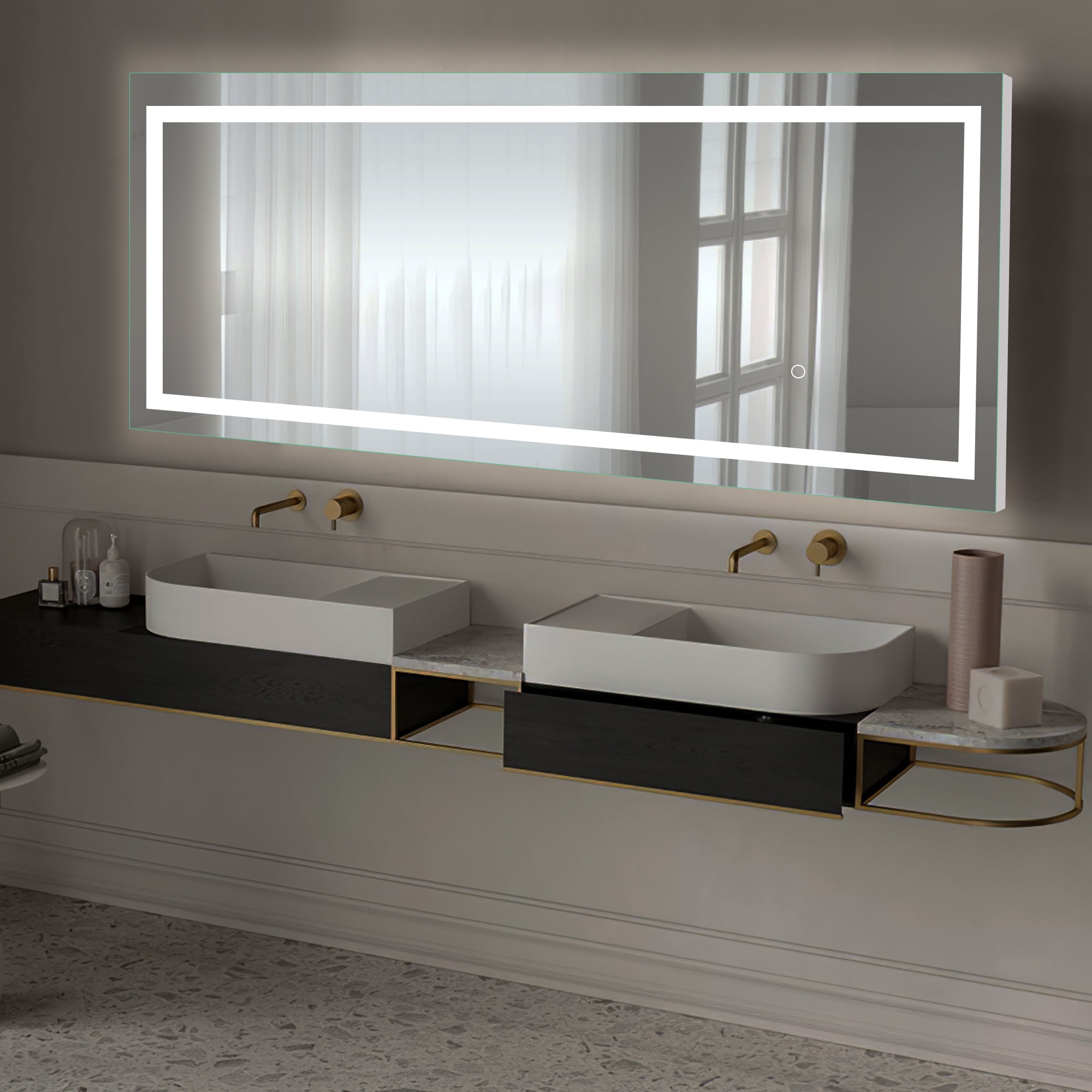 LED Full-Length Mirror Standing Mirror 63"x20",Sliver