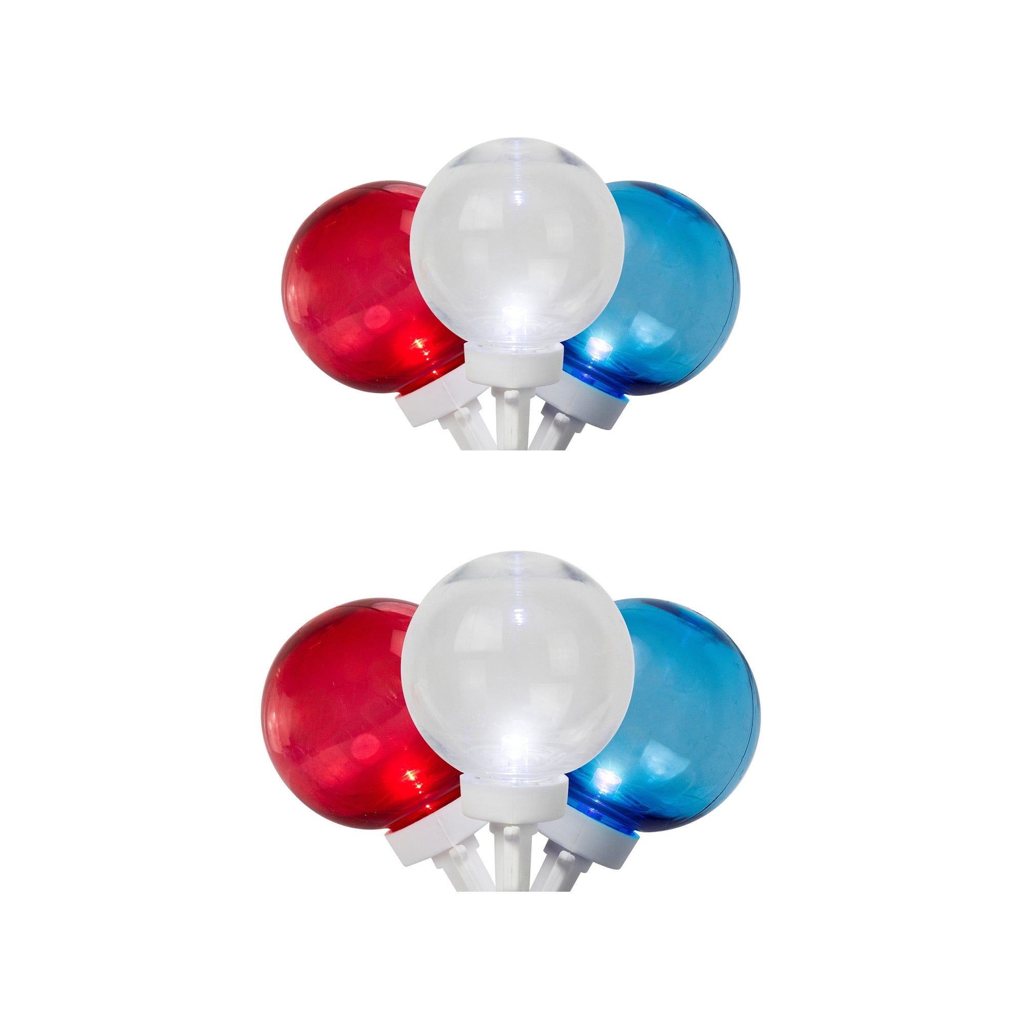 LED G40 Patriotic Christmas Lights - Red Clear and Blue - 11' White Wire - 50ct