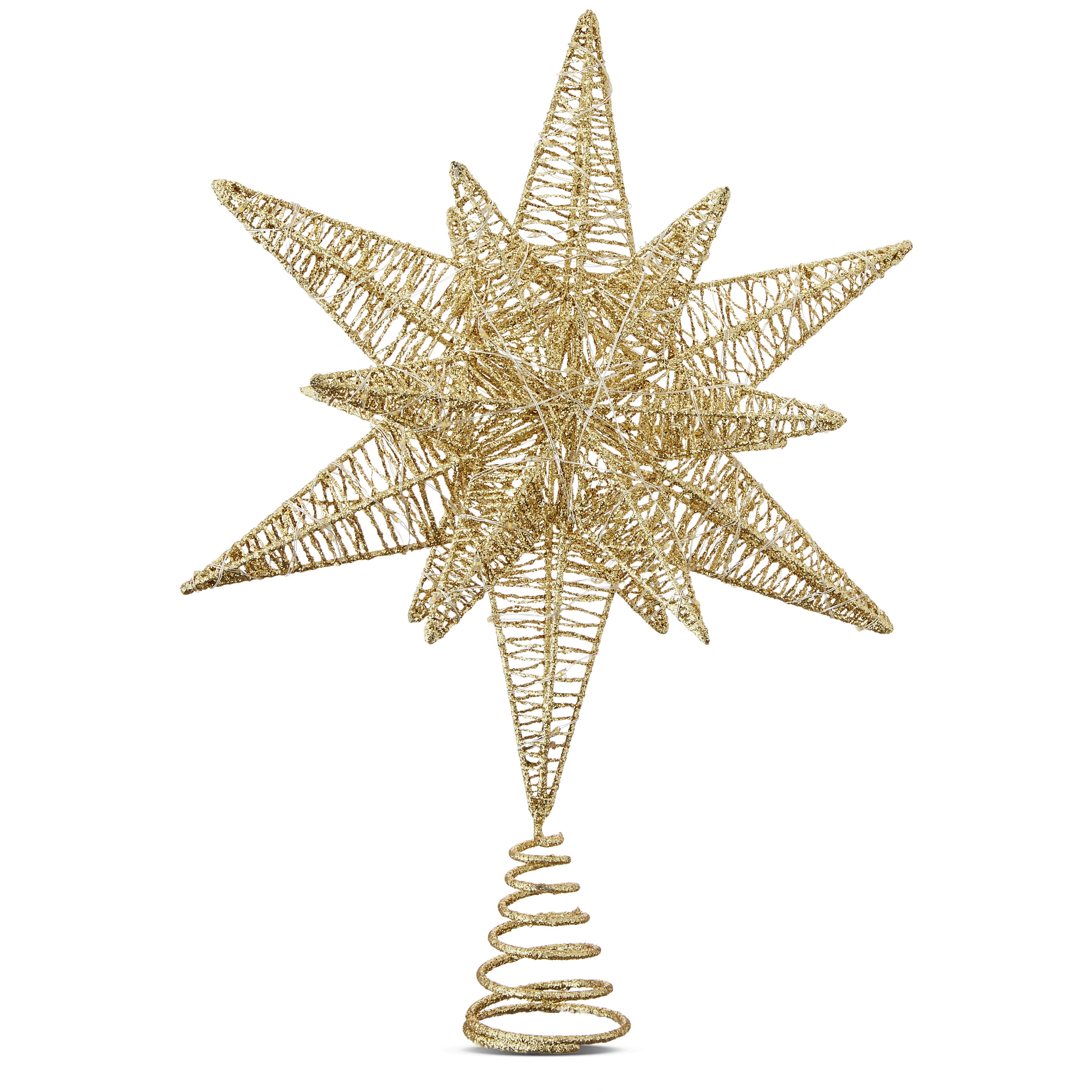 LED Star Christmas Tree Topper, Champagne Gold, 15.5", by Holiday Time