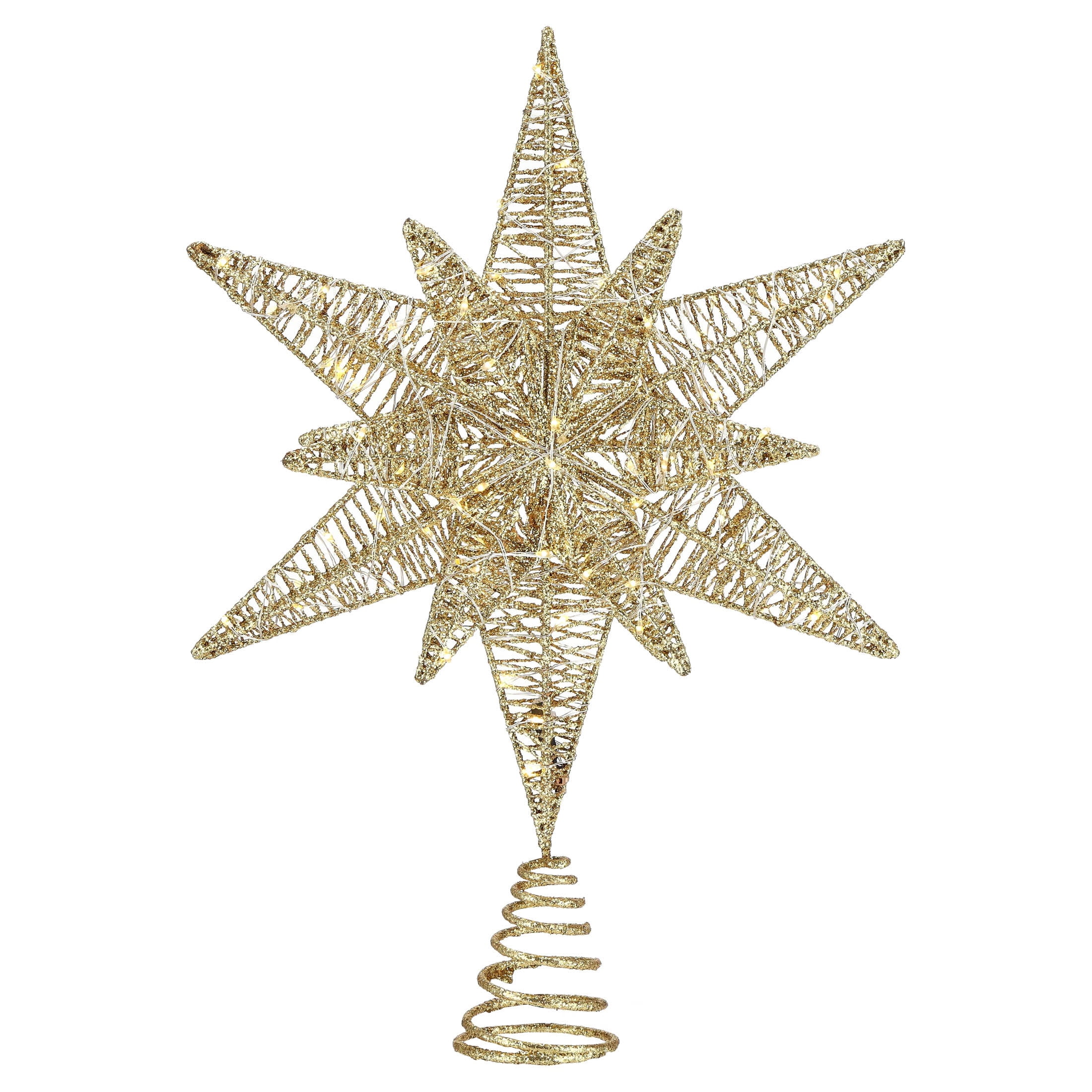 LED Star Christmas Tree Topper, Champagne Gold, 15.5", by Holiday Time