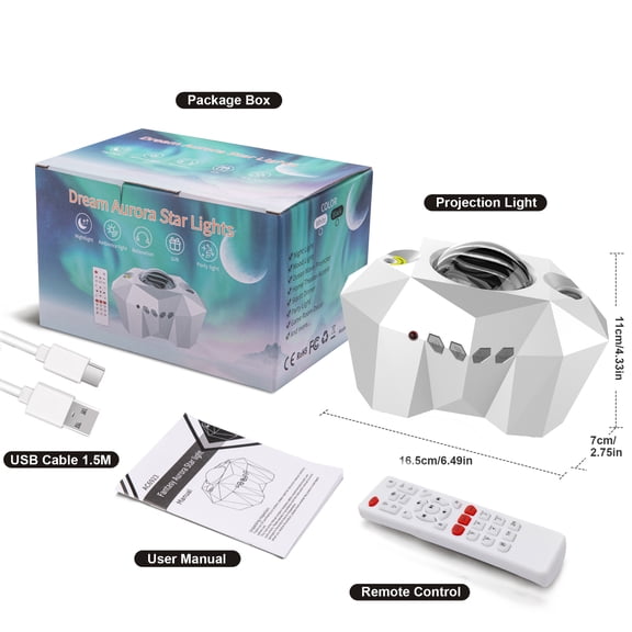 LED Galaxy Star Moon Cloud Projector Night Light USB Starry Ocean Wave W/Remote