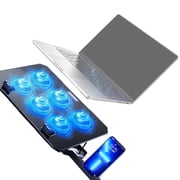 LED Gaming Laptop Cooling Pad Laptop Cooling Stand External Fan Height Adjustable Stand with 2 USB Port Phone Holder