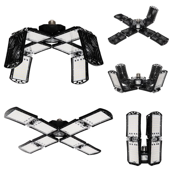 GT Lite LED Garage Light 200-Watt 20,000 Lumen Adjustable 8-Panel, 1000-Watt Equivalent, 5000K Daylight, E26