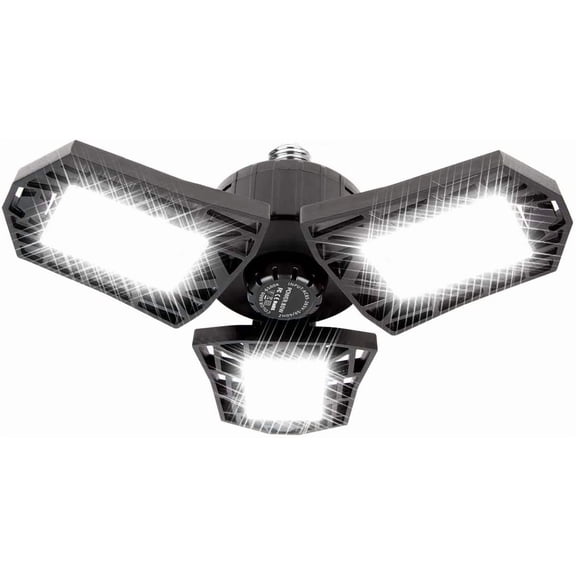 LED Garage Light - 6000 Lumen 6500K Daylight 60W, Three Leaf Led Garage Ceiling Lights