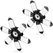 18000LM 6500K LED Garage Lights, Ultra Bright Ceiling Light with 6 Adjustable Panels, Deformable LED Shop Light for Garage Basement Workshop 220W, 2 Pack