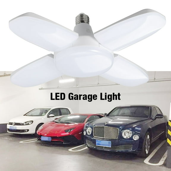 LED Garage Lights, 60W Deformable LED Ceiling Lights 5400 Lumens Shop Lights Work E27 Home Ceiling Lamp