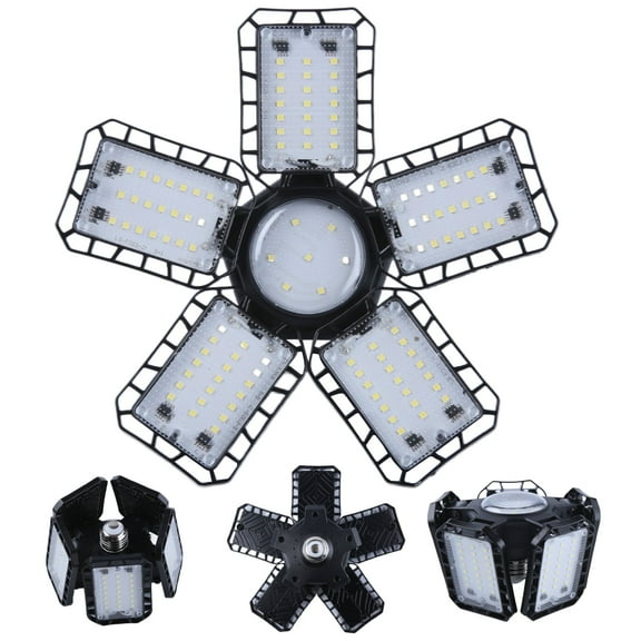 D.FAMILY Garage Lights,  8000LM,80W,6500K,Deformable Best Ceiling Shop Lights, LED Bulb ,E26