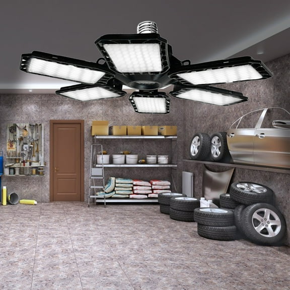 LED Garage Lights,Adjustable Panel Ceiling Light,Super Bright 12000 Lumens,E26/E27 Socket,for Workshop Basement Warehouse Kitchen Holiday Gifts