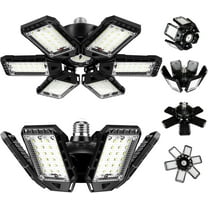 LED Garage Lights Bulb 2 Pack 180W 18000LM 6500K Led Shop Light with 6 Plus 1 Deformable Panels Basement Barn Ceiling Lights for E26/E27
