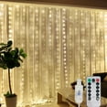 thumbnail image 1 of LED Garland Curtain Lights 8 Modes USB Remote Control Fairy Lights String Wedding Christmas Decor for Home Bedroom New Year Lamp, 1 of 6