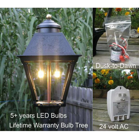 LED Gas Light Post Lantern Lamp Head Kit