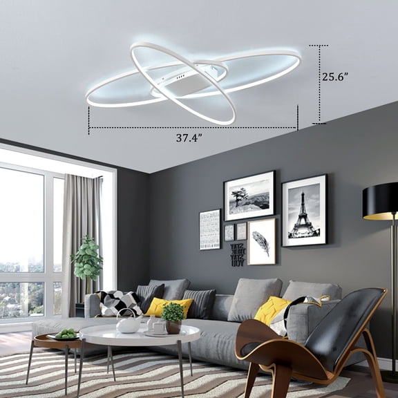 LED Geometric Flush Mount Chandelier Living Room Ceiling Lamp White 110v-240v