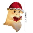 thumbnail image 1 of LED Ghost Book Light Statue - Battery Operated Halloween Night Light Decor Warm White Mantel Shelf Decor Spooky Home Accent(white)(White-I-8.3in), 1 of 2