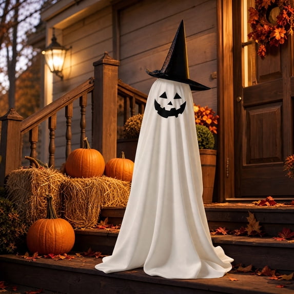 LED Ghost Halloween Decoration, Glowing Yard Ornament, Easy Setup Outdoor Decor for Lawn and Patio