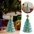 thumbnail image 1 of LED Glass Christmas Tree with Lights, Battery Operated Tabletop Decor, Frosted Glass Holiday Centerpiece for Mantel, Window, Fireplace, and Indoor Home Christmas Decorations, 1 of 6