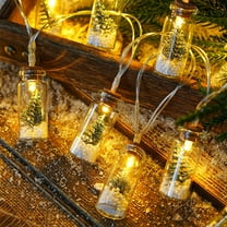 LED Glass Wish Bottle Light String, 2m 20 Warm White Battery Operated Fairy Lights for Christmas Tree Indoor Outdoor Party Wedding Home Holiday Decoration