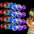 thumbnail image 1 of LED Glasses, Light Up Glasses Neon El Wire LED Light Up Eyeglasses Sunglasses Eyewear for Nightclub 4 Modes Battery (24 Pack, 6 Color), 1 of 8