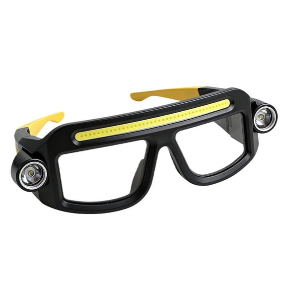 LED Glasses Rechargeable Headlight Motion & Touch Control - 5 Modes USB C Hands-Free Lighted Eyewear for Night Running, Camping, Fishing, Cycling, Hiking
