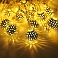 thumbnail image 1 of LED Globe String Lights, Moroccan Globe String Lights Christmas Hanging Lights Battery Powered Fairy Lights for Home, Bedroom, Party, Wedding, Christmas Tree (Warm White-10FT 20LED), 1 of 7