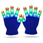 LED Gloves Light Up Knitted Gloves for Kids Teen Birthday Halloween Christmas Gift Party Props for 3-12 Year Old Boys Girls