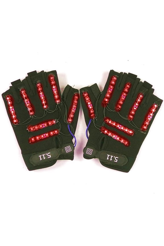 LED Gloves Light Up for Parties,Glow in The Dark Hand Gloves,Finger Lights-One Size Fits Most Adults
