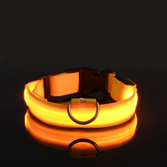 LED Glow-In-The-Dark Pet Collar For Small And Medium Dogs - Keep Your Pet Safe And Visible During Night Walks