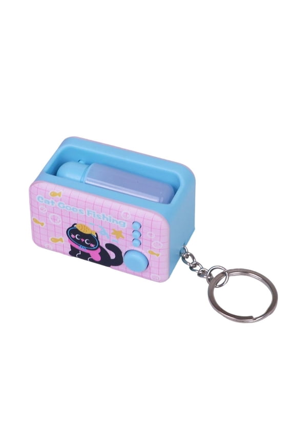 LED Glow Keychain with Button for Night Use & Stress Relief, Portable Keyring Accessory