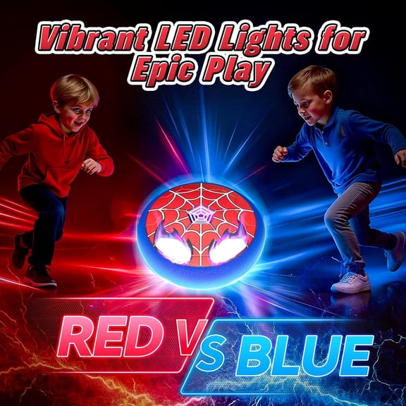 LED Glow Spider Eyes Hover Soccer  Ball - Safe Indoor Floating Soccer Toy for Kids with Soft Bumper Edge, Enhances Motor Skills & Active PlayToys for Age 3 4 5 6 7 8 9 10 11 12 Years Old